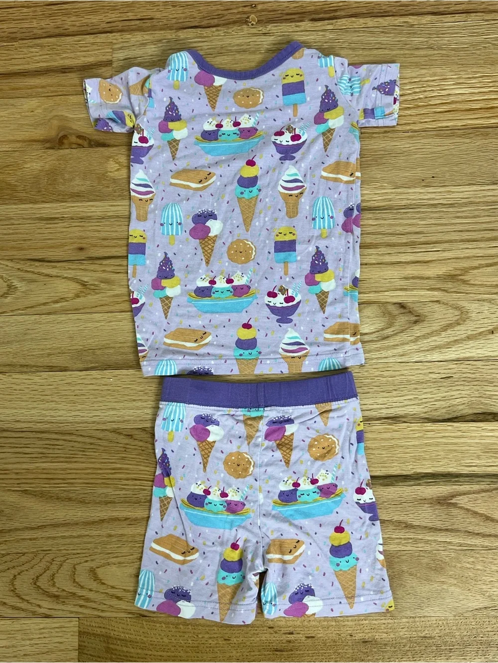 Little Sleepies 12-18 months Kids Ice Cream Print Pajama Set - Purple